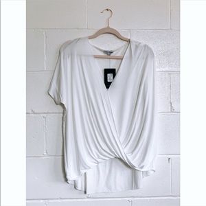 Twisted Short Sleeve Top in White